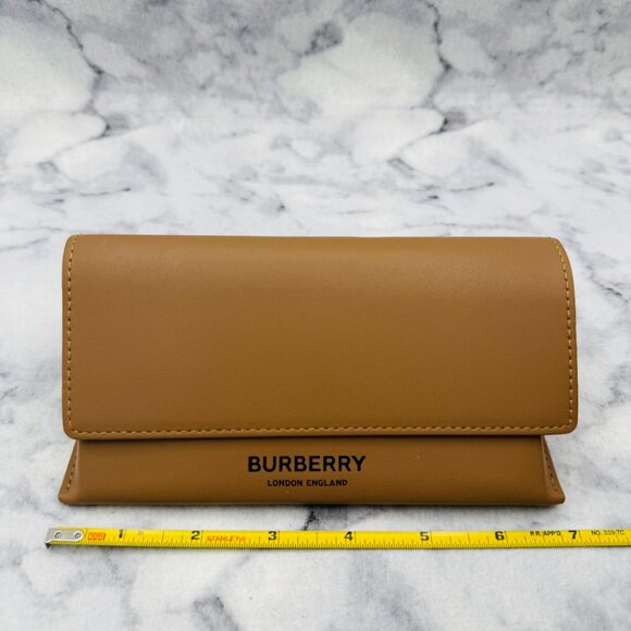 Burberry Sunglasses Eyeglasses Case,Large Camel Brown Leather Triangle Case,Wide - Picture 3 of 9